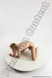 Nude Man White Underweight Medium Brown Sitting poses - ALL Sitting poses - on knees Multi angles poses Realistic